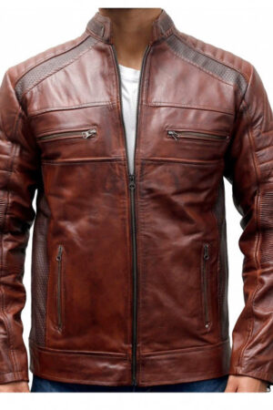 Men's Brown Cafe Racer Jacket
